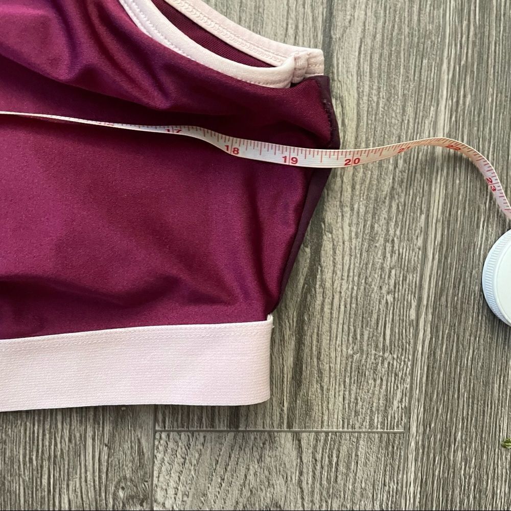 Fabletics Luana Maroon Midi Sports Bra Performance Color Block - Picture 7 of 7